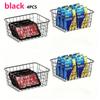 2/4pcs Metal Wire Storage Baskets Black Vintage Metal Storage Box for Kitchen Office Table Desk Organizer Toys Storage Baskets