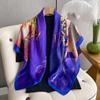 Luxury  Silk Scarf For Women Hijab Bandana Fashion 90*90Cm Square Scarves Handkerchief Design Shawl Wraps Echarpe Foulard