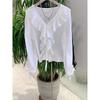 Buyer Store Gentle Ruffles Long Sleeves V-neck Shirt Female Early Autumn New Design Sense Niche Style Puff Sleeve Top