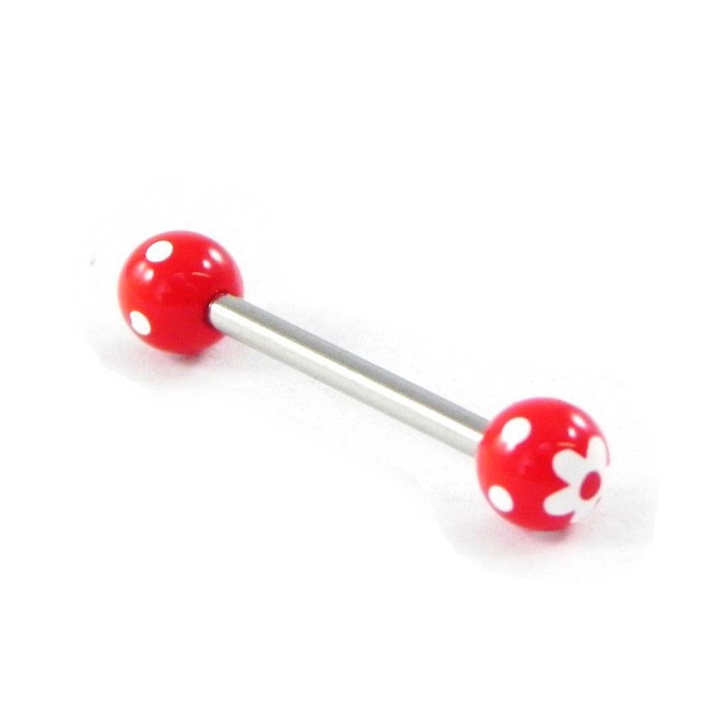 Les Trésors De Lily [H9274] - Red 'Flora' Tongue Piercing