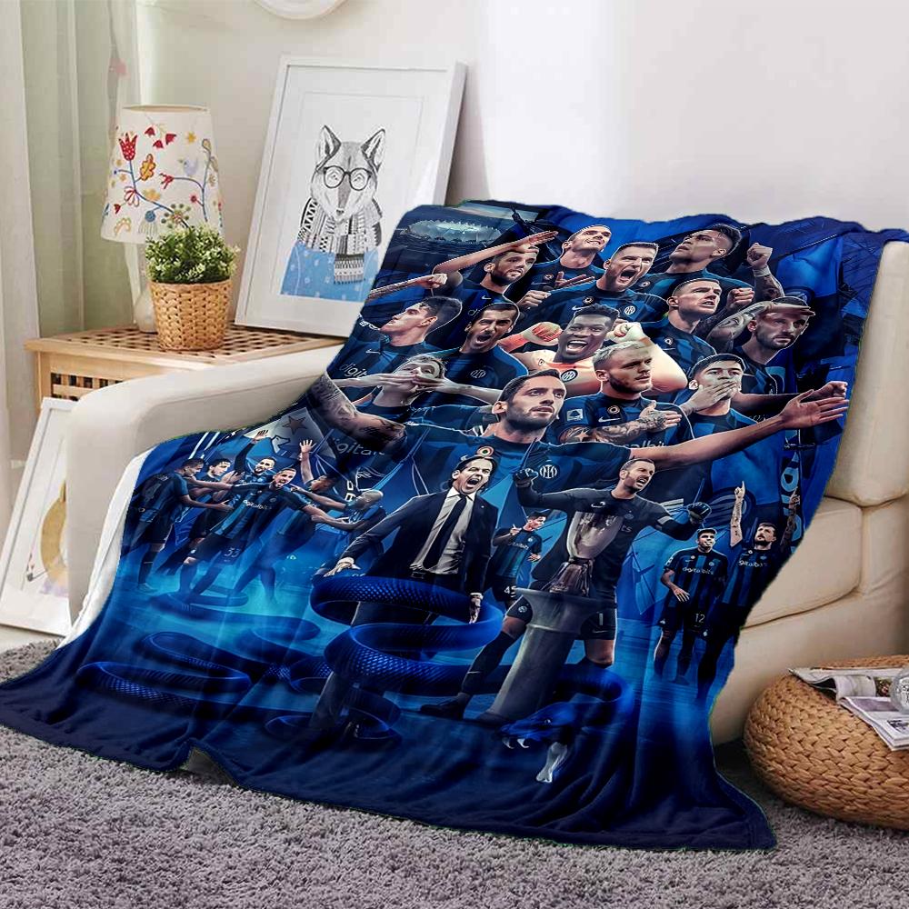 Inter Milan Fan Artwork Blankets Flannel Printed Breathable Warm Throw Blanket for Home Office Bedspreads 0708a100