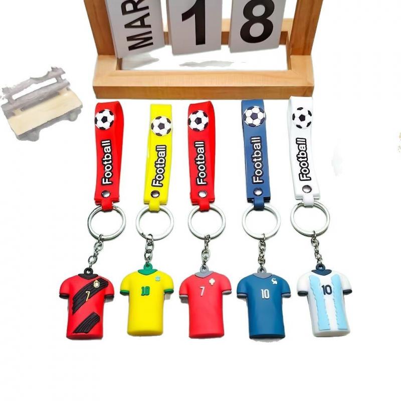 World Cup Soccer Jersey Keychain, Outdoor Sports Series Car Keychain, Doll Bag Charm Creative Small Gift