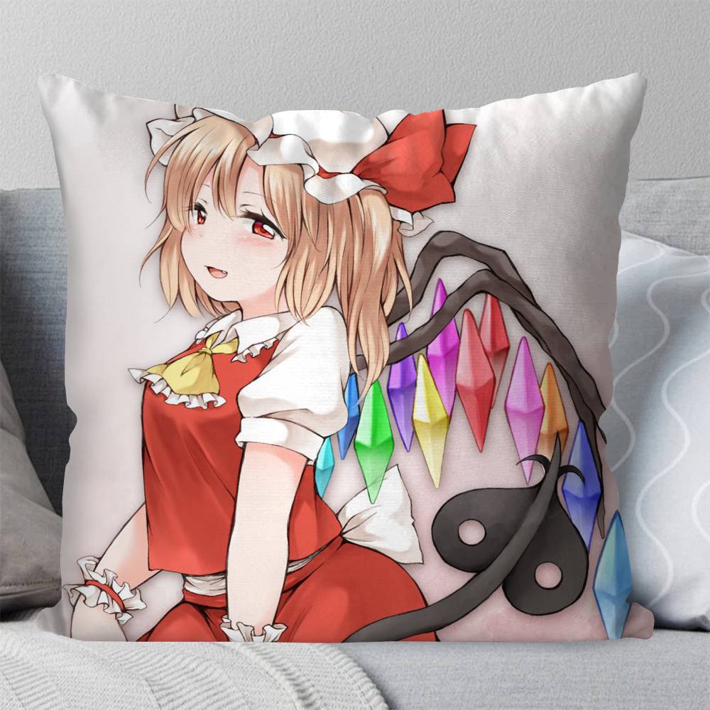 Touhou Project Flandre Scarlet Anime Pillow Case Fashion Square Pillowcase Bedroom Sofa Room Ins Decoration Leisure