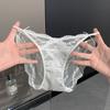 Ladies Summer New Style Pure Desire Sexy Lace Bow Breathable Hollow Net Gauze Triangle Briefs