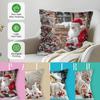 Christmas Rabbit Cushion Pillowcase Printed Polyester 45X45Cm Throw Pillowcover Decorative Sofa Cushion Pillowslip Home Decor