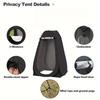 Black Portable Pop Up Privacy Tent with Zipper Closure Easy Setup Non Waterproof Polyester Shelter for Beach Fishing Hiking