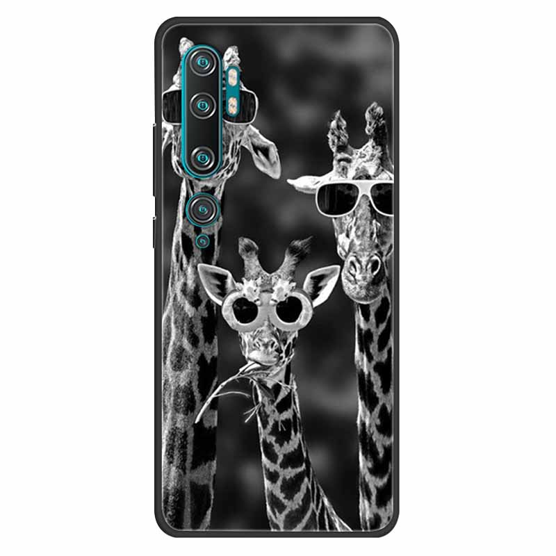 For Xiaomi Mi Note 10 Case Silicone Soft Owl Lion TPU Fashion Back Cover For Xiaomi Mi Note10 Cases Protective Printed Covers