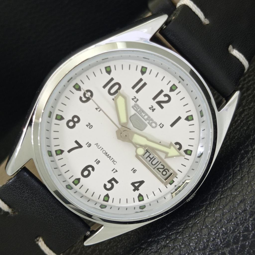 

JAPAN VINTAGE REFURBISHED SEIKO 5 AUTOMATIC 6309A MENS WHITE WATCH a441664-1 Sk-a441664