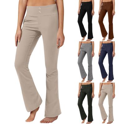 Yoga Hose für Damen Schick Business Casual Schlupfhose Hohe Taille Dehnbar Arbeitshose mit Taschen