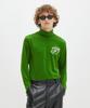 FALLETT Wool Tencel Turtleneck Long Sleeve Green