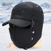 Men's Warm Hats, Thickened Folding Hats, Detachable Face Masks, Hats for Middle-aged and Elderly People, Winter Gifts
