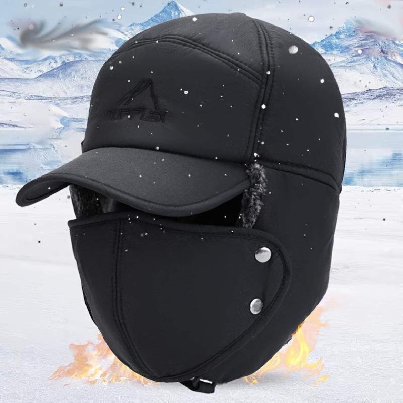 Men's Warm Hats, Thickened Folding Hats, Detachable Face Masks, Hats for Middle-aged and Elderly People, Winter Gifts