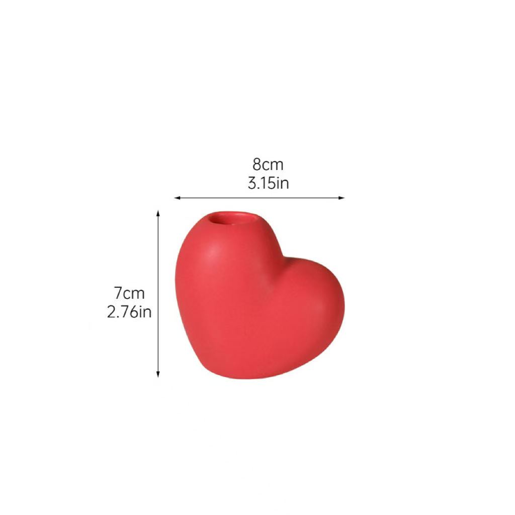 Rote Herz Keramik Kerzenständer, Romantische Ornamente für Hochzeit & Valentinstag, Tischdekoration & Geschenk für Freundin
