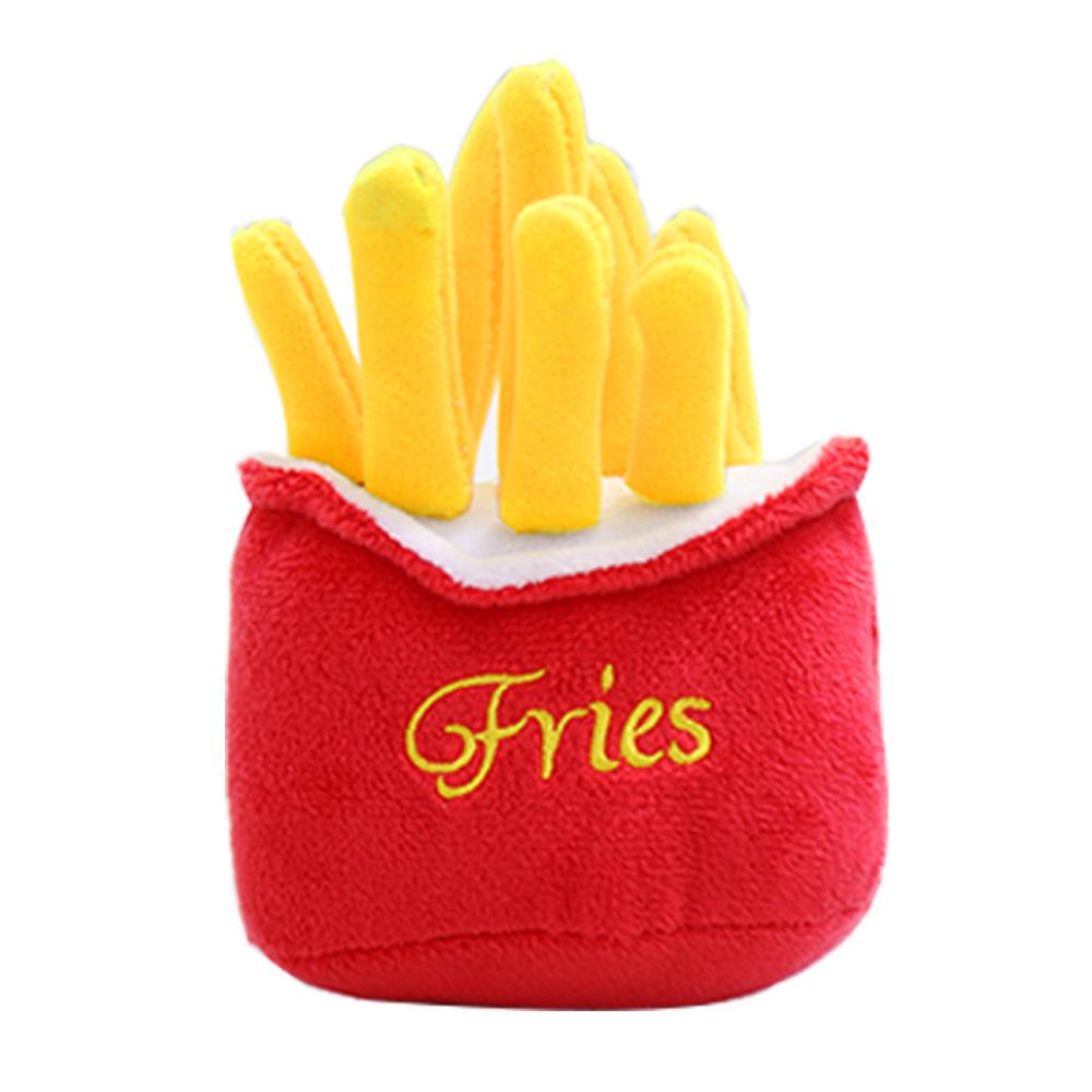 Funny French Fries Burger Plush Dog Toys Funny Interacative Squeak Chew Bite Puppies Toy Pets Supplies 2026