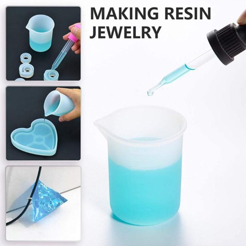 Reusable 100ml Non-Stick Measuring Cup with Precise Scale Resin Mixing Cup Card Slot Cup Dispensing Cup Epoxy Split Cup
