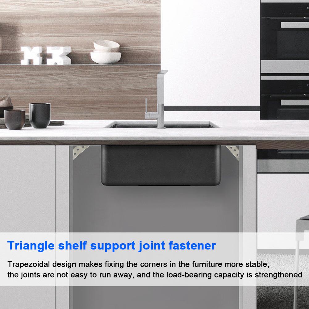 5/10/20Pcs Fasteners Connector Stainless Steel Right Angle Corner Stand Supporting Furniture Corner Connector Furniture Hardware