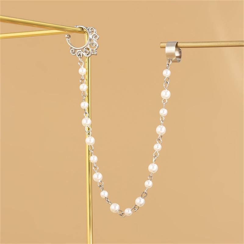 Bohême Punk Sexy femmes gland chaîne boucles d'oreilles faux Piercing pince-nez