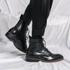 Fashion 2024 Men Boots Autumn Exquisite Zip Ankle Handmade Round Toe Low Heel Males Shoes Fashion Leather Concise Leisure Design Boots