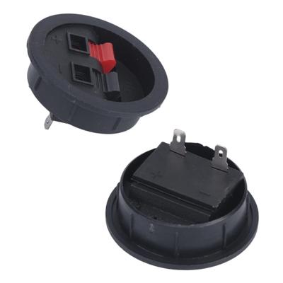 Connecteur de borne de haut-parleur rond avec entrées positive et négative, Connecteur à ressort à pression pour le câblage d'enceintes et les travaux de remplacement