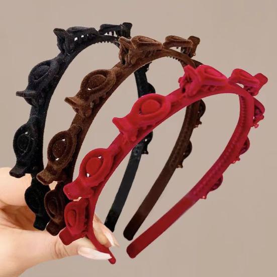 3Pcs Braided Headband with 8 Clips Each Multi-Tooth Layered Design Hair Hoop Women Girls Easy Styling Hair Accessories