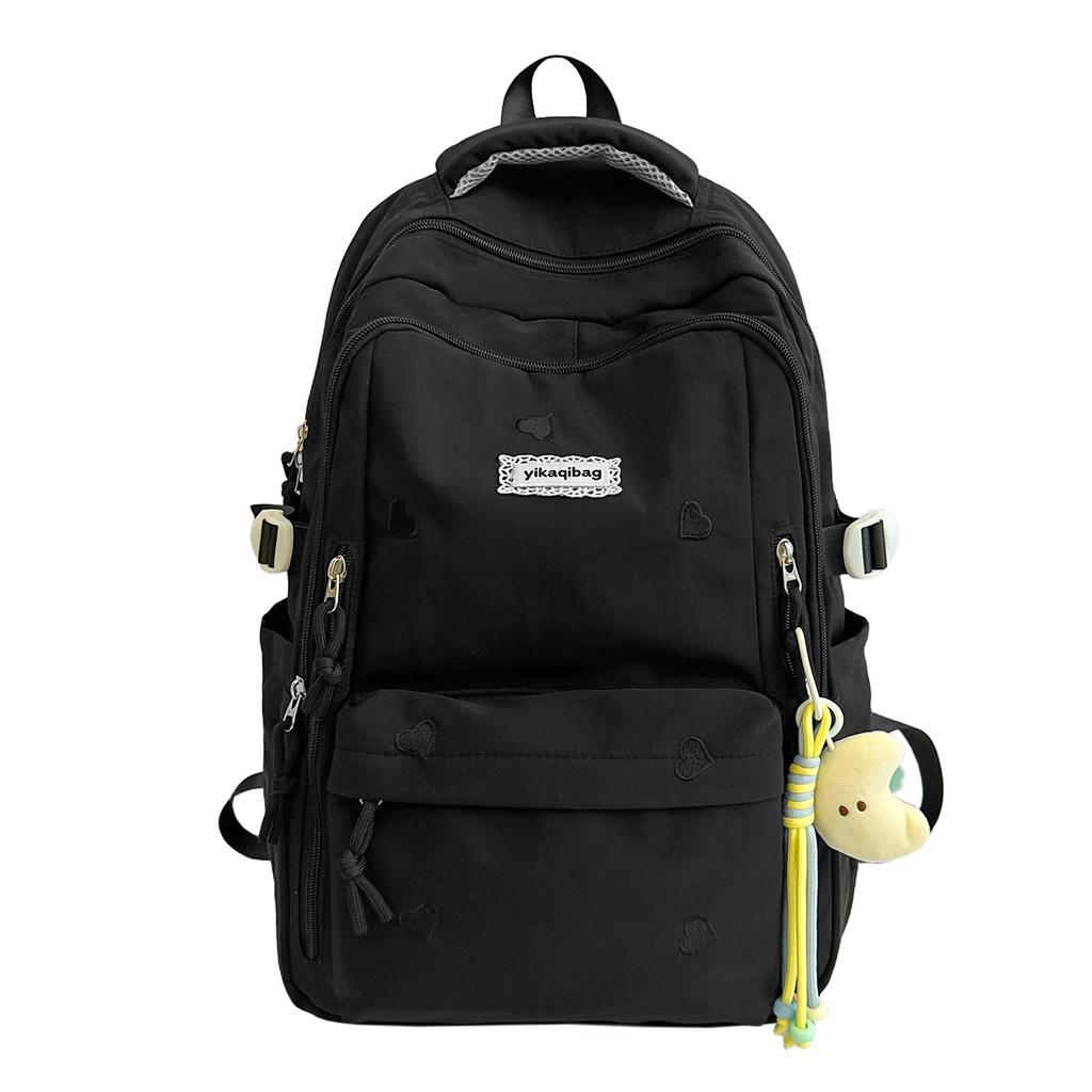 Schoolbag gentle light pink love embroidery girl heart backpack junior high school student party atmosphere class travel schoolbag