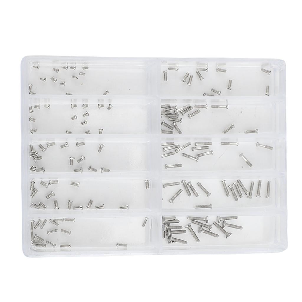 Mini Screw Kit Tiny Self Tapping H Shaped Electronic Screws Assortment Kit for Sunglasses Watch Repair Stainless Steel