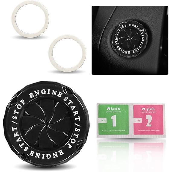 Car Push Start Button Cover, Anti-Scratch Rotary Automotive Engine Start Stop Button Cover, Ignition Switch Covers, Car Decorations Protector Ring