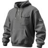 New Autumn Winter Men's Sweatshirt Multi Pocket Hooded Long-sleeved Velvet Jacket Top Casual Sports