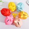 1pcs Shatterproof Golden Pig Coin Bank Rubber Piggy Bank Fortune Symbol for Kids Savings & Home Decoration