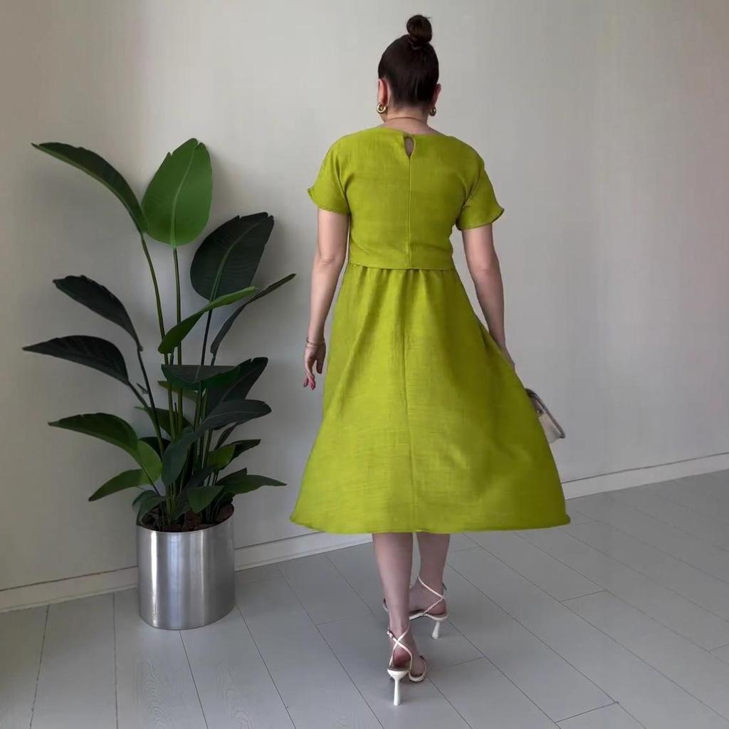 2025 Summer French Casual Loose High-Waisted Slimming Dress for Women