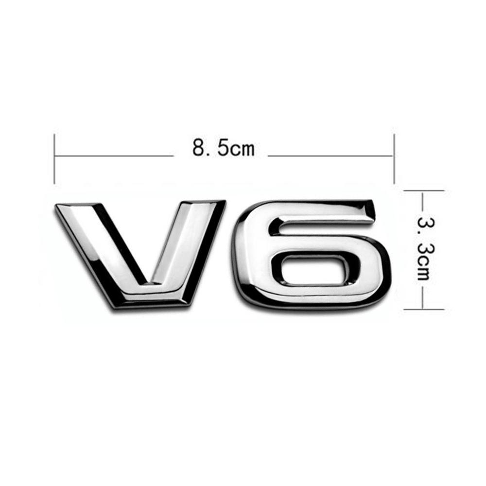 1 Pezzo 3D Metallo Cromato V6 V8 Adesivo Logo Emblema Decalcomania Badge Adesivo Carrozzeria Auto