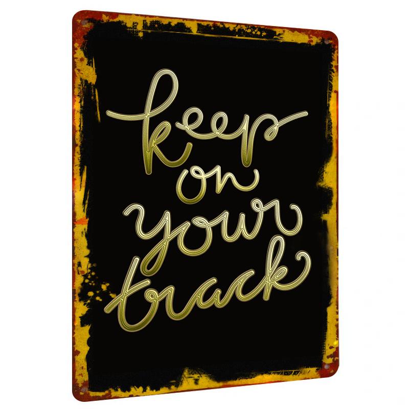 Keep On Your Track Inspirational Metal Wall Art Custom Motivational Quote Decor for Home Office 20x30cm(7.8x11.8inch)