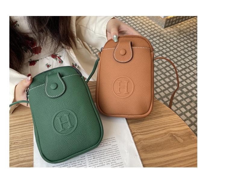 2025 Wielofunkcyjna Torba Crossbody na Telefon z Prawdziwej Skóry - Wytłaczana Skóra Bydlęca Licowa Torba na Ramię