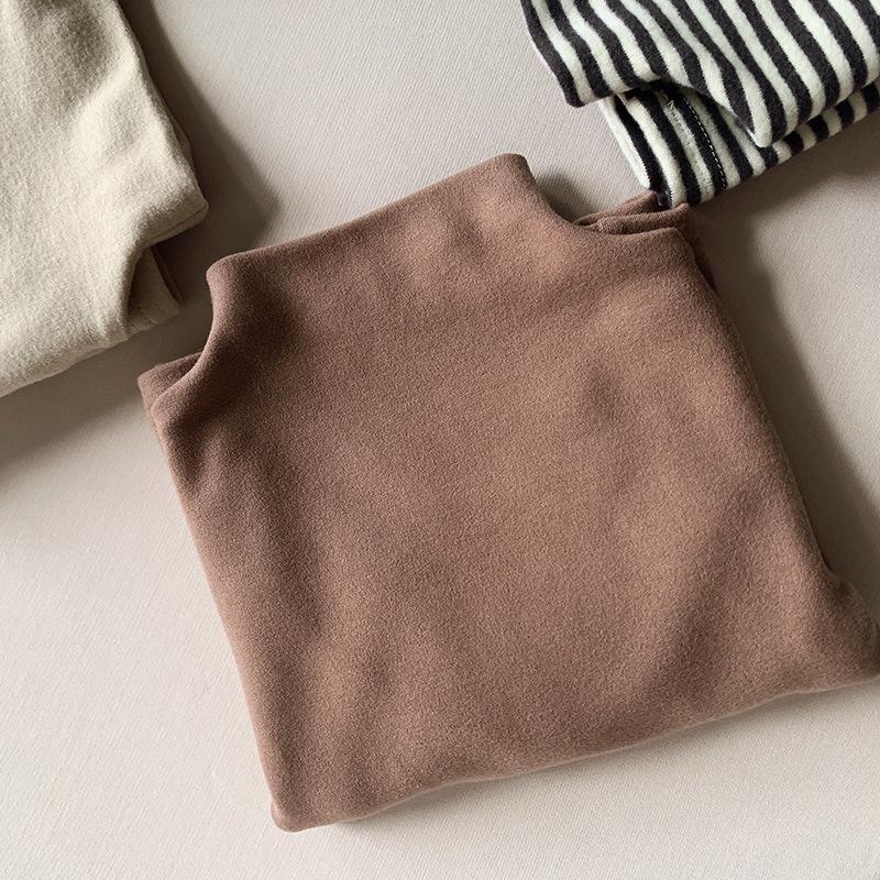 

Детский базовый слой из австралийской шерсти: Теплый осенне-зимний топ с высоким воротником для малышей, мальчиков и девочек, универсальная эластичная рубашка, корейский стиль. 80cm