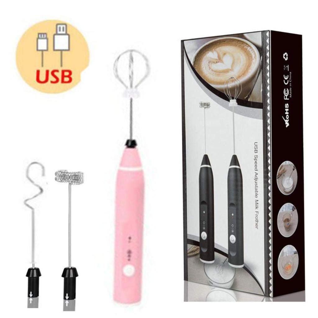 Mousseurs à lait sans fil Mélangeur à main électrique avec mini-cafetière électrique USB Mélangeur à fouet pour café Cappuccino Crème