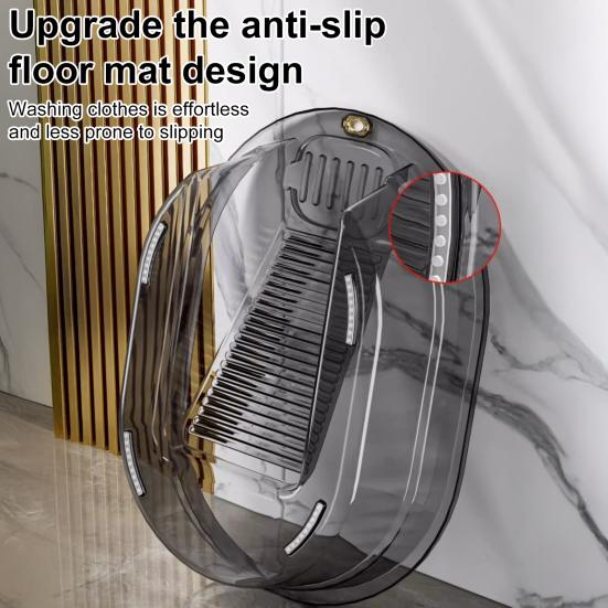 Yousheng Washboard Basin Non-Slip Transparent Design Large Capacity Heavy Duty Bathroom Washing Basin with Washboard