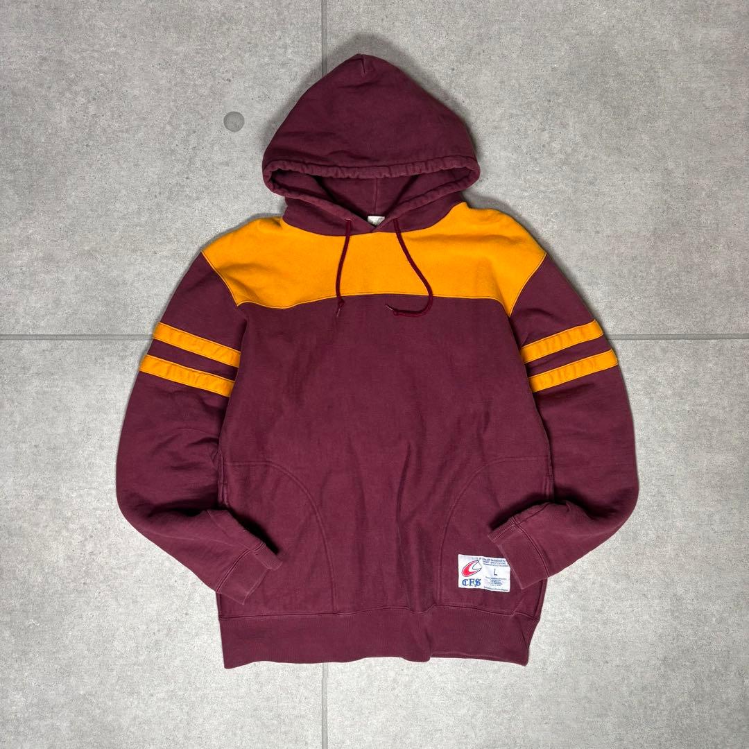 USED CORE FIGHTER 90s Hoodie Made in Japan Solid Color with Arm Lines 9580₽