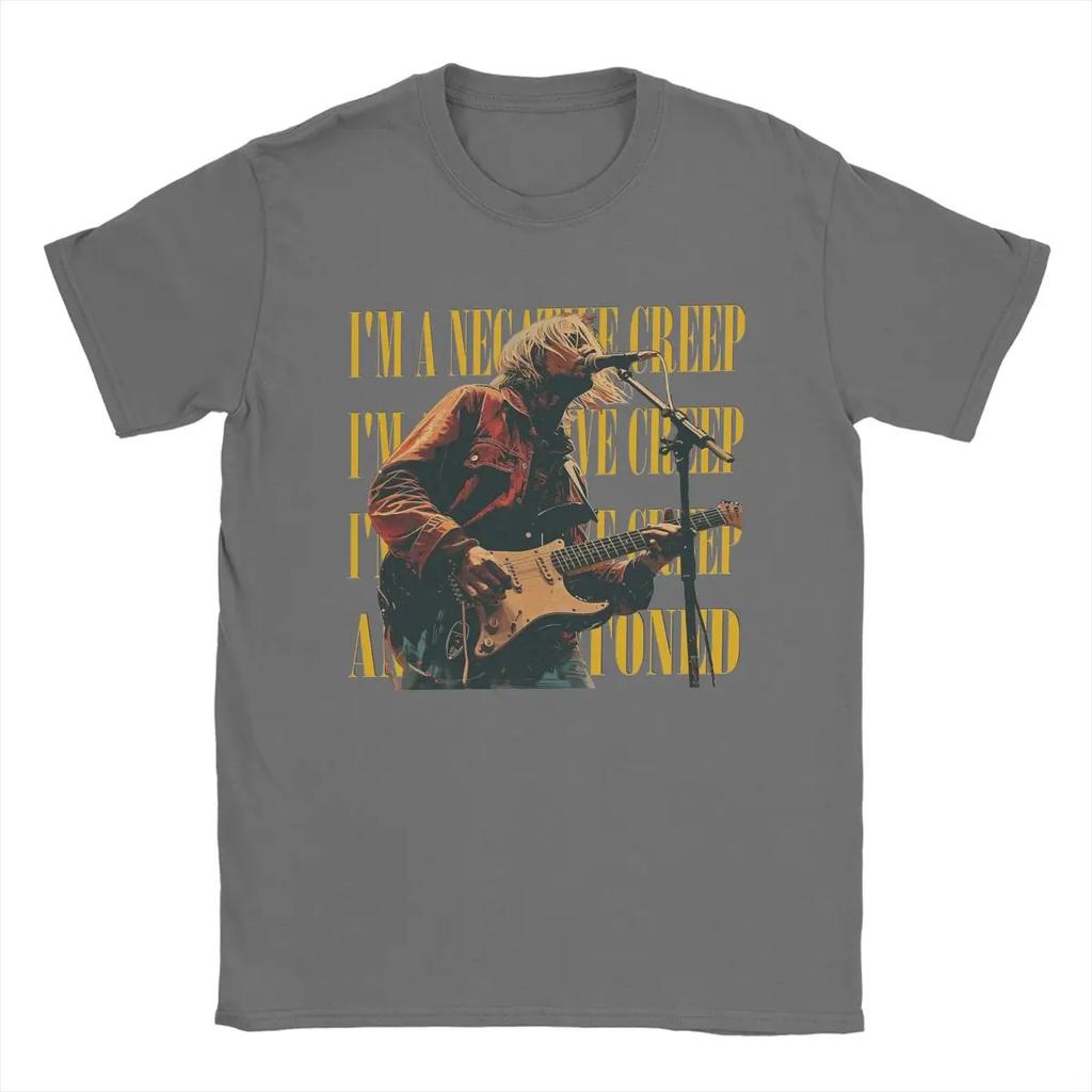 Men's T-Shirt Kurt Cobain Unique Pure Cotton Tees Short Sleeve T Shirt Crew Neck Clothes Original