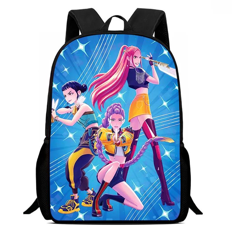 Mochila Child School Backpack,Cartoon K-Po-P D-Emo-N Hu-Nt-Ers Child School Bags For Girl Boy,Durable &Light Weight Backpack