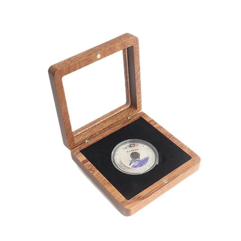 Antique Coin Storage Holder Durable Black White Dustproof Case for Commemorative Silver Coin Badge Collection Use