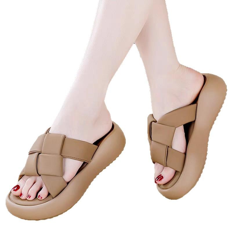 Hausschuhe Damen 2025 neue Mode vielseitig lässig weiche Sohle Temperament dicke Sohle erhöhend rutschfest bequem Sandalen Damen