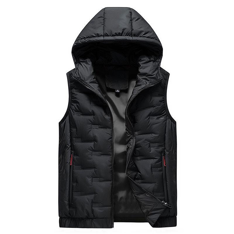 Men's Hooded Thickened Autumn/Winter Fashion Vest - Warm, Leisure Cotton Waistcoat Jacket