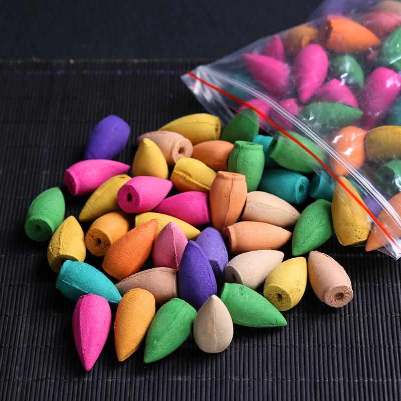 Backflow Incense Cones - Flowing Cloud Tower Aromatherapy with Sandalwood, Agarwood, and Floral Scents for Indoor Use.