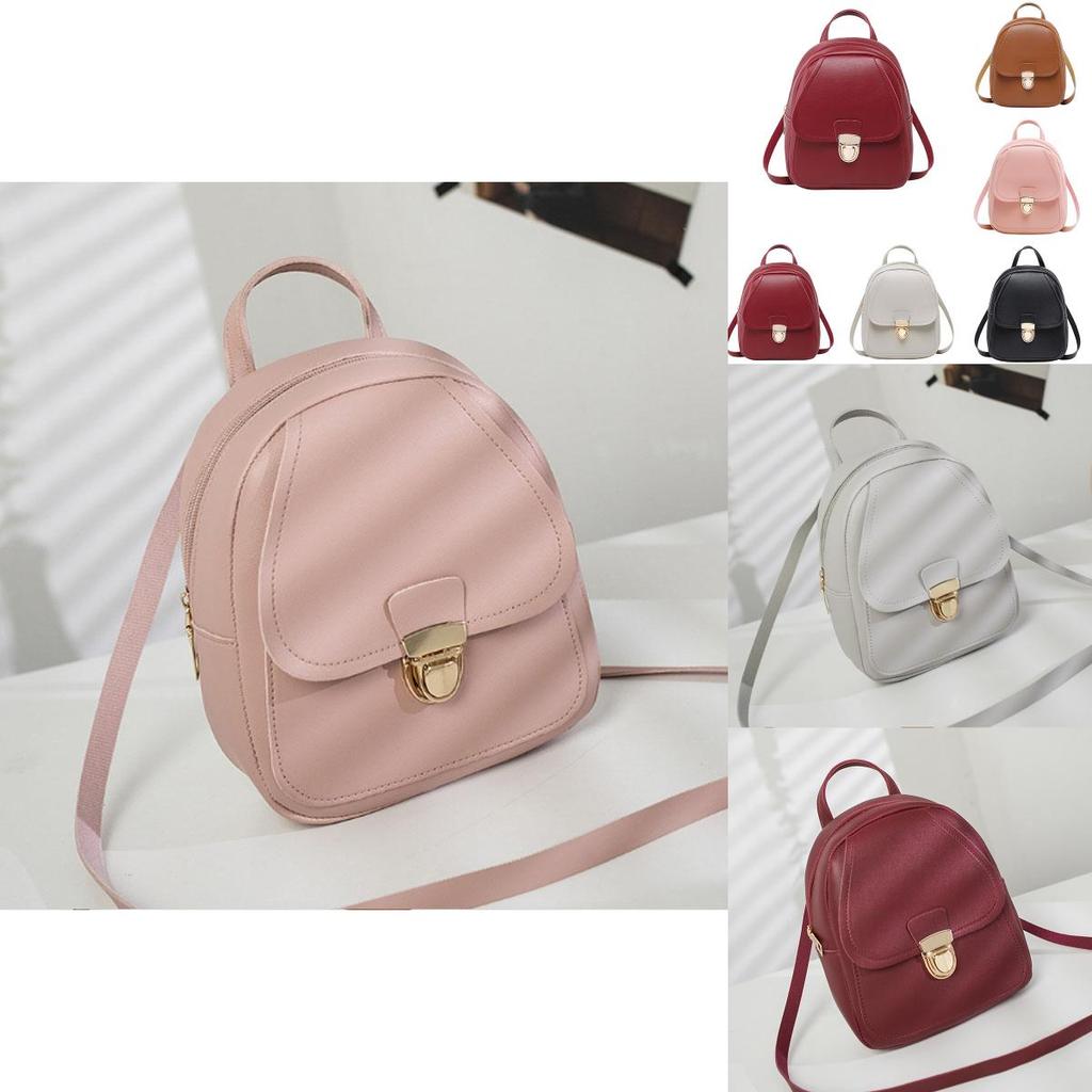 Mini Mochila Feminina Mochila de Couro PU Mochila Escolar Bolsa de Mão Bolsas de Ombro