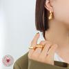 European and American Titanium Steel Non-Fade Cold Style Exaggerated Hoop and Cuff Earrings