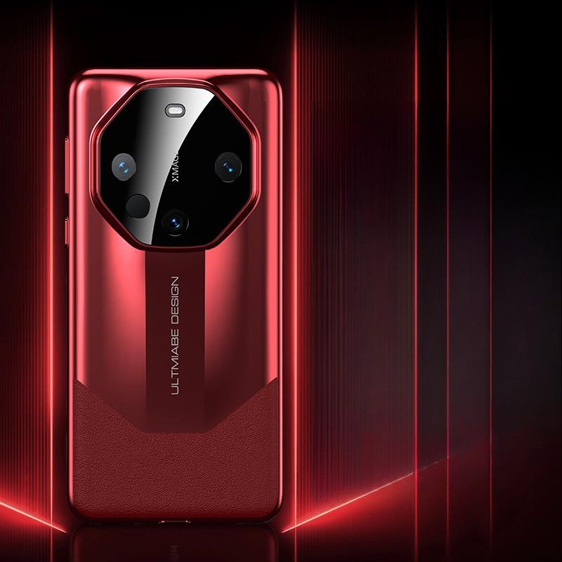 Suitable for Huawei Mate60pro Phone Case 50 Shockproof Full Package M40 Electroplated Fashionable Leather Case