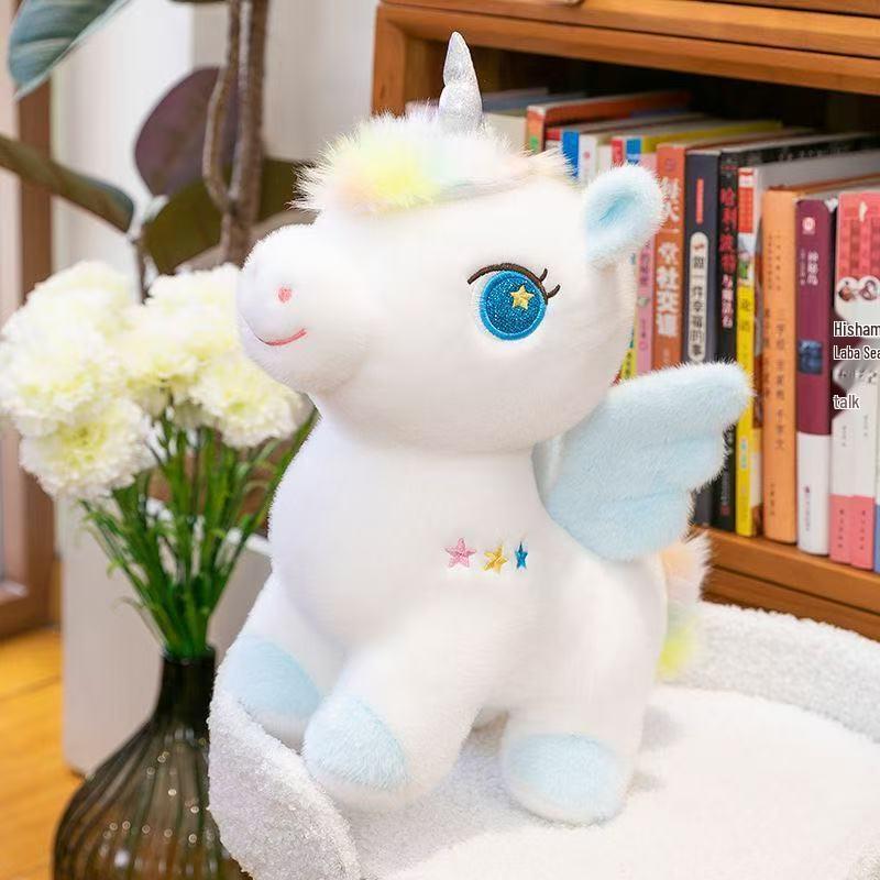 Colorful Pegasus Unicorn Plush Doll: Angel Wing Pillow Gift for Girls