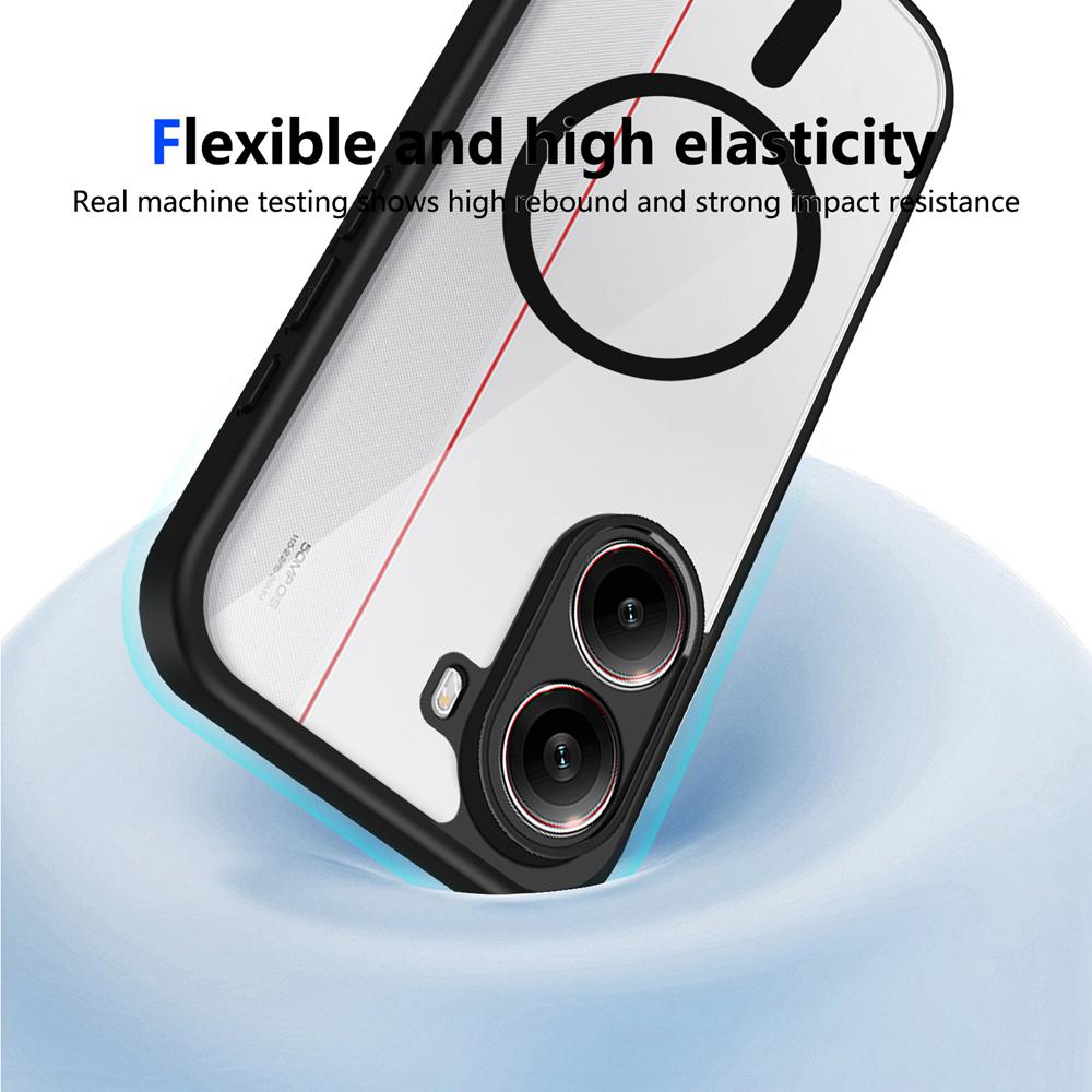 KEYSION Transparent Magnetic Phone Case for Xiaomi POCO X7 Pro Soft Silicone+PC HD Clear Shockproof Back Cover for Redmi Turbo 4