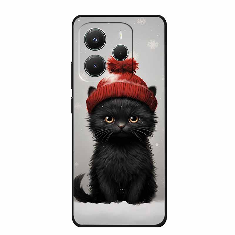 

For Xiaomi Redmi Note 14 5G Back Cover Case Fashion Picture Black Silicone Soft Phone Cases For Redmi Note 14 4G Global Case Bag Redmi Note 14 5G