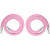 Velvet Rope & Stainless Steel Stanchion Set: 2-Pack Isolation Queue Barriers with Lanyard
